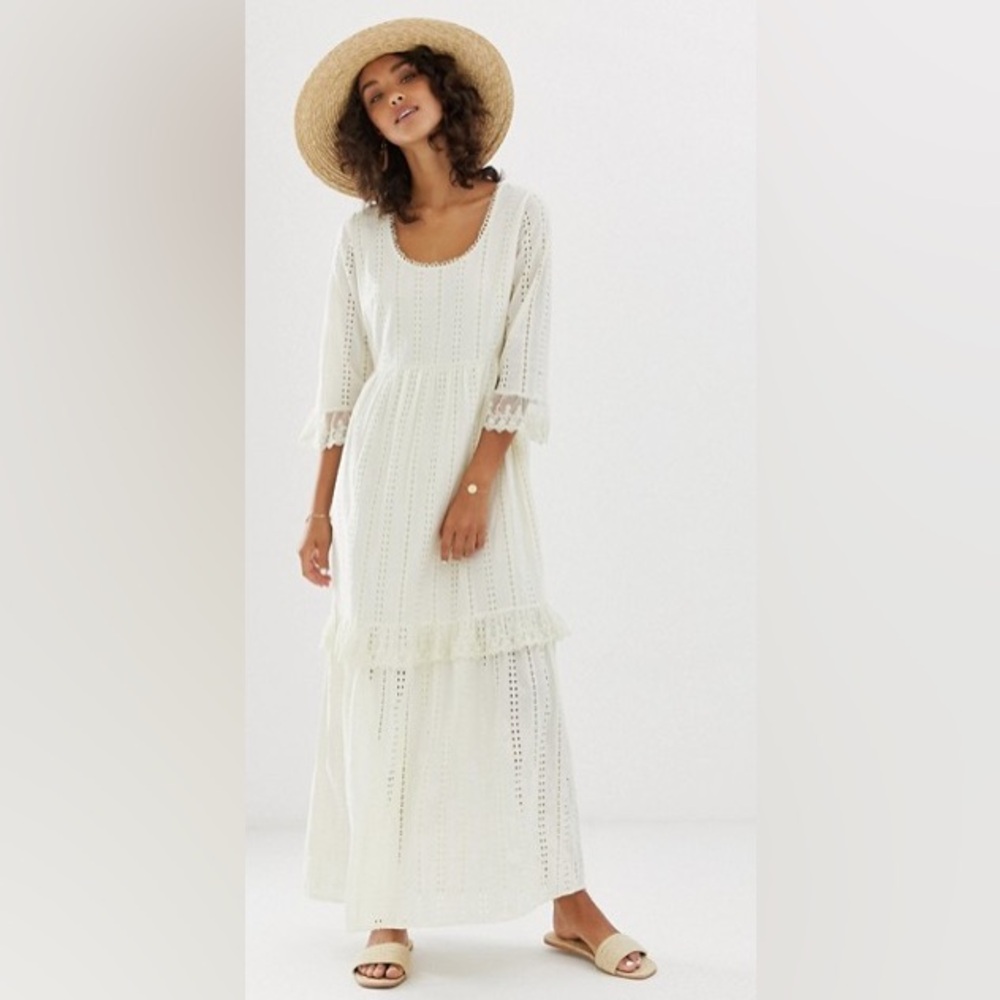 VERO MODA Cream Maxi‎ Dress